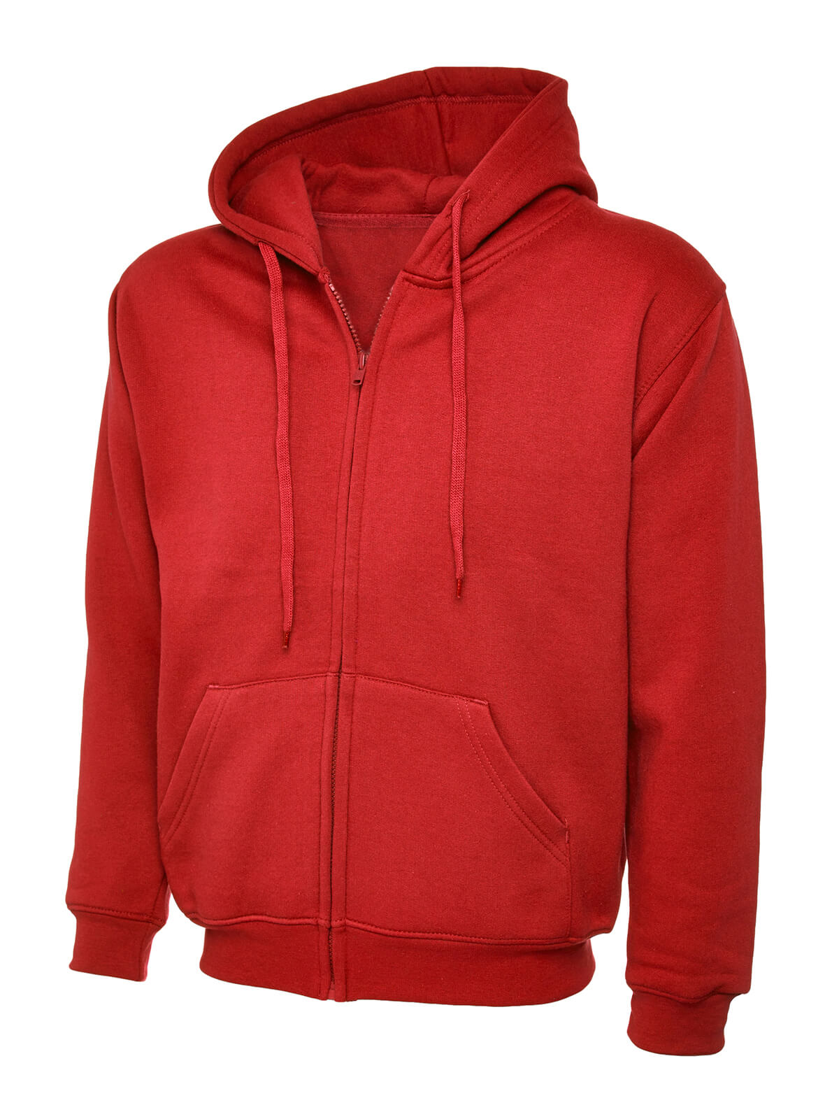 red hooded jumper